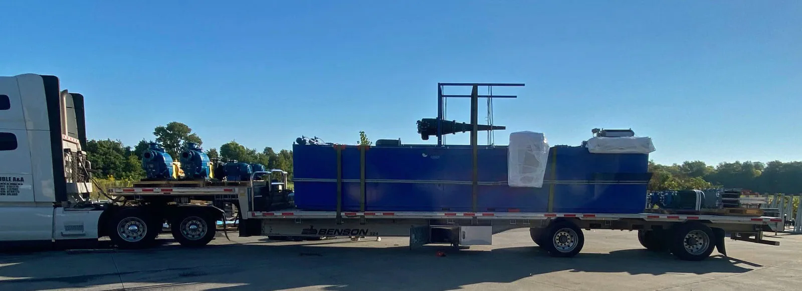 Complete TMCRS coolant recycling system secured on one skid for transport