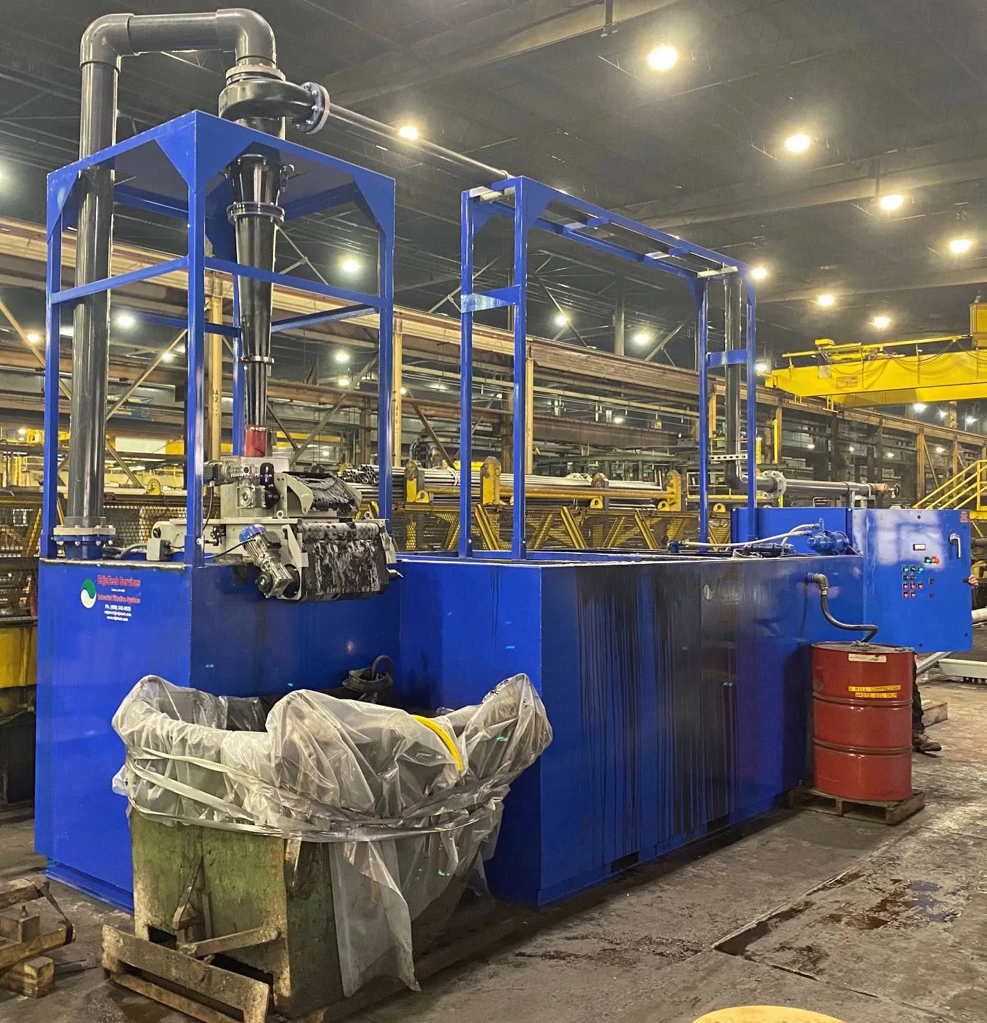 TMCRS coolant recycling system installed in a tube mill facility
